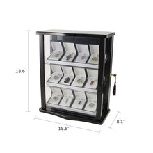 Lockable Jewelry Cherry High-Gloss Cremation Display Case - Dimensions