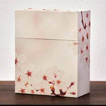 White Hardboard Cherry Blossom Adult Cremation Urn - Lifestyle