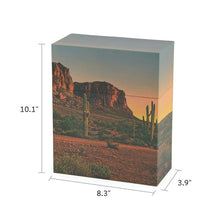 Desert Sunset Hardboard Landscape Adult Cremation Urn - Dimensions