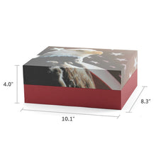 Patriotic Eagle Hardboard Flag Design Adult Cremation Urn - Dimensions
