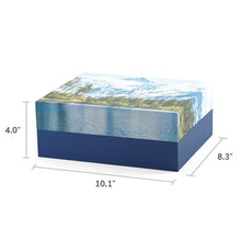 Blue Mountain Landscape Hardboard Adult Cremation Urn - Dimensions