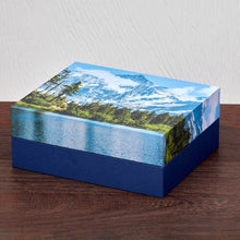 Blue Mountain Landscape Hardboard Adult Cremation Urn - Lifestyle