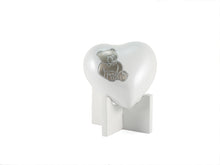 Pewter Teddy Bear Heart Small Cremation Urn - Artistic