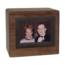 Wooden Companion Cremation Urn with Photo Display