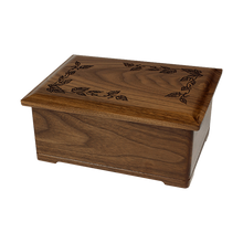 Wooden Autumn Leaves Cremation Urn