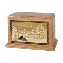 Wooden Cremation Urn with Mountain Splendor Snowmobile 3d Inlay Design ...