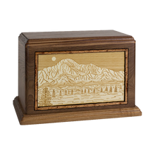 Wooden Cremation Urn with Pike's Peak 3D Inlay Design