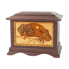 Wooden Ambassador Style Cremation Urn with Turkey in the Heartland 3D Inlay Design