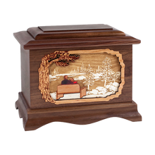 Wooden Ambassador Style Cremation Urn with My Soul Mate at New Lakes 3D Inlay Design