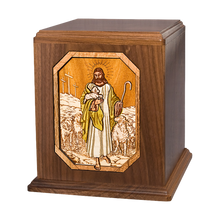 Wooden Companion Cremation Urn with The Lord is my Shepherd 3D Inlay Design