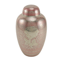 Traditional Rose Adult Shimmer Pink Brass Urn