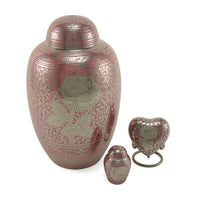 Traditional Rose Shimmer Pink Brass Keepsake Set