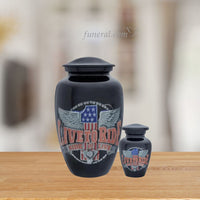 Trailblazer Adult Black Aluminum Urn Set with Background