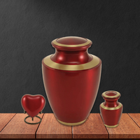 Trinity Crimson Adult Red Brass Urn Set