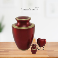 Trinity Crimson Red Brass Heart Keepsake Set