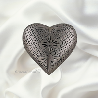 Vintage Etched Silver Aluminum Heart Keepsake