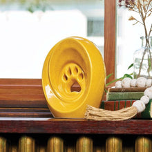Amber Ceramic Medium Pet Urn with Memory Light and Paw Design - Funeral.com, Inc.