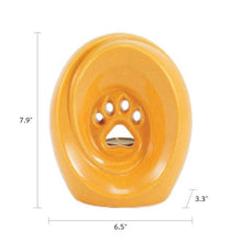 Amber Ceramic Medium Pet Urn with Memory Light and Paw Design - Funeral.com, Inc.