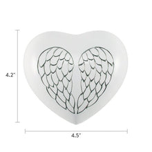 Angel Wings Pearl White Heart Small Cremation Urn - Funeral.com, Inc.
