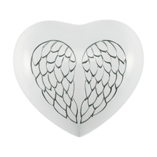 Angel Wings Pearl White Heart Small Cremation Urn - Funeral.com, Inc.