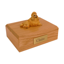 Apricot Poodle, Show Cut Lying Down Figurine Pet Cremation Urn - Funeral.com, Inc.