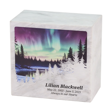 Aurora Borealis Marble Adult Cremation Urn - Funeral.com, Inc.