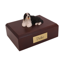 Bearded Collie, Lying Down Figurine Pet Cremation Urn - Funeral.com, Inc.