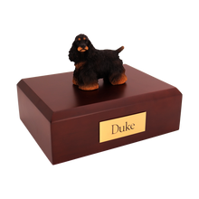 Black and Brown Cocker Spaniel, Standing Figurine Pet Cremation Urn - Funeral.com, Inc.