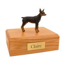 Black and Tan Miniature Pincher, Standing Figurine Pet Cremation Urn - Funeral.com, Inc.