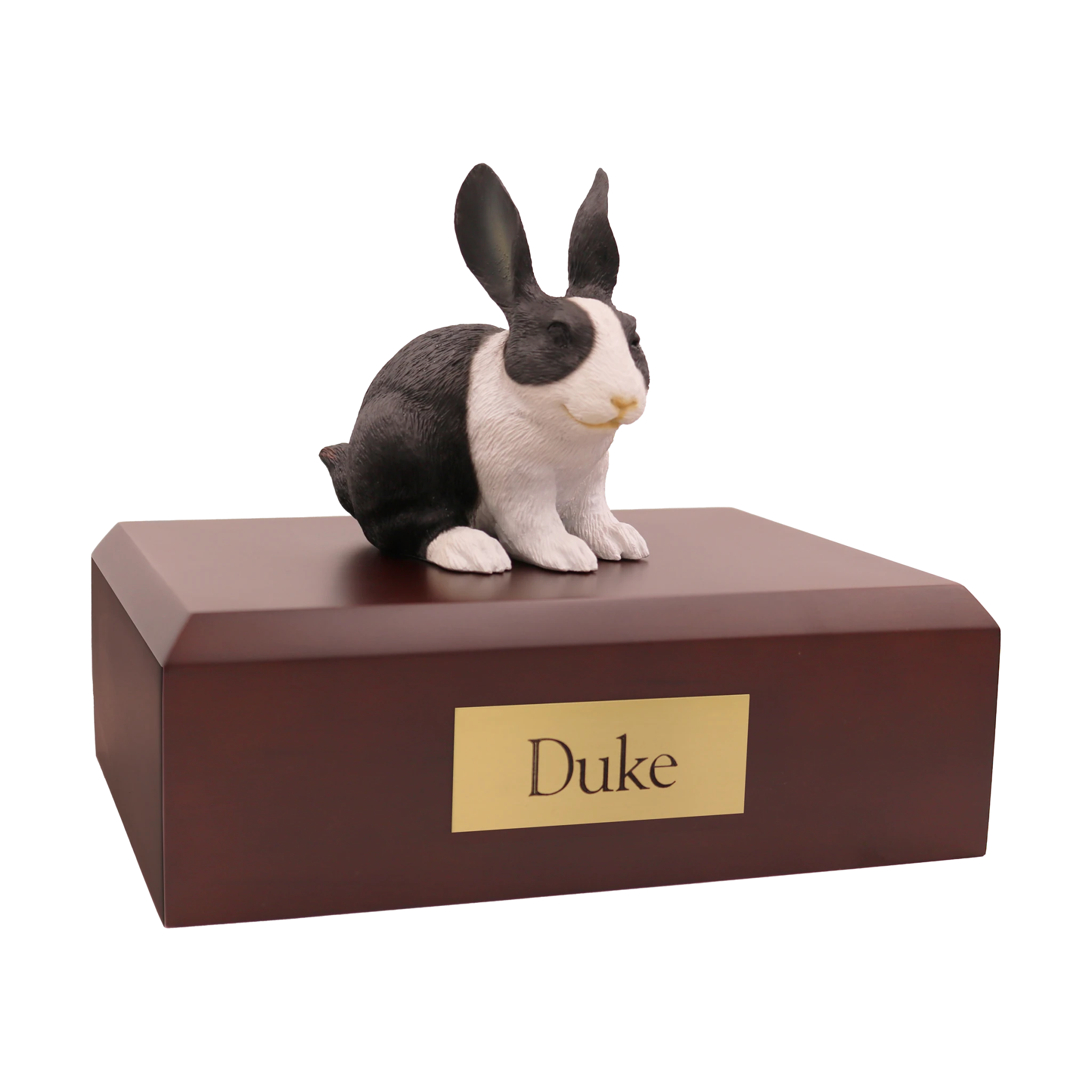 Toy Alert Rabbit Black and White Alert Rabbit Sitting Figurine Pet Urn | Resin ...