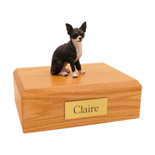 Black and White Chihuahua, Sitting Figurine Pet Cremation Urn - Funeral.com, Inc.