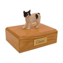 Black and White Manx Cat, Standing Figurine Pet Cremation Urn - Funeral.com, Inc.