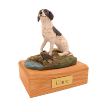 Black and White Pointer, Sitting Figurine Pet Cremation Urn - Funeral.com, Inc.