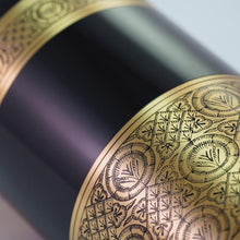 Black Brass Adult Cremation Urn with Vintage Floral Band - Funeral.com, Inc.