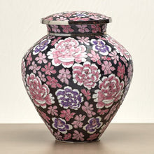 Black Cloisonné Adult Cremation Urn with Pink Floral Design - Funeral.com, Inc.