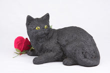 Black Coat Shorthair Cat Figurine Pet Urn - Funeral.com, Inc.
