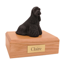 Black Cocker Spaniel, Sitting Figurine Pet Cremation Urn - Funeral.com, Inc.