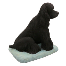 Black Cocker Spaniel, Sitting on Cushion Figurine Pet Cremation Urn  - Funeral.com, Inc.