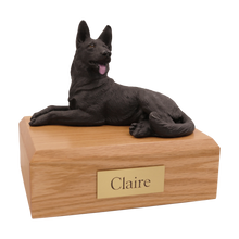 Black German Shepherd, Tongue Out Figurine Pet Cremation Urn - Funeral.com, Inc.