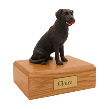 Black Labrador Retriever, Sitting with Ball in Mouth Figurine Pet Cremation Urn - Funeral.com, Inc.