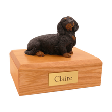 Black Longhaired Dachshund, Sitting Figurine Pet Cremation Urn  - Funeral.com, Inc.