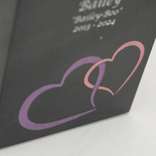 Black Marble Pink Heart Inlay Medium Pet Cremation Urn - Funeral.com, Inc.