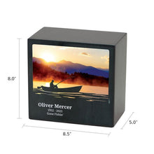 Black Marble Sunrise Fishing Adult Cremation Urn - Funeral.com, Inc.