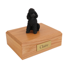 Black Poodle, Sport Cut Sitting Figurine Pet Cremation Urn - Funeral.com, Inc.