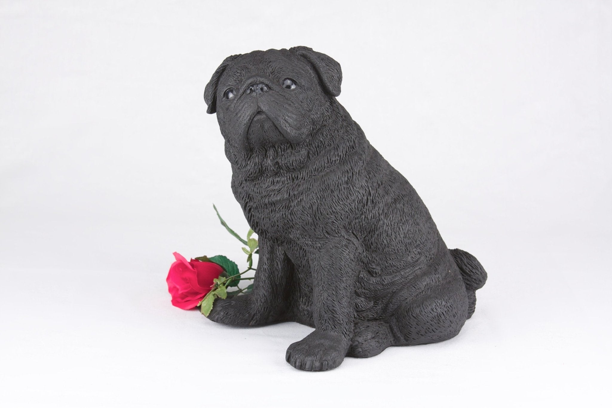 Black Pug Resin Figurine Urn | Extra Large Pet Urn | Funeral.com, Inc.