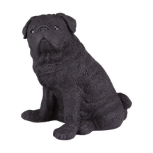 Black Pug Resin Figurine Extra Large Pet Urn - Funeral.com, Inc.