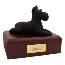 Black Schnauzer, Ears Up Figurine Pet Cremation Urn - Funeral.com, Inc.