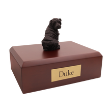 Black Shar Pei, Looking Back Figurine Pet Cremation Urn - Funeral.com, Inc.