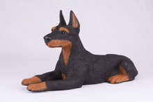 Black & Tan Coat Doberman Pinscher with Ears Up Figurine Extra Large Pet Urn - Funeral.com, Inc.