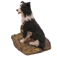 Black & White Border Collie, Sitting Figurine Pet Cremation Urn - Funeral.com, Inc.